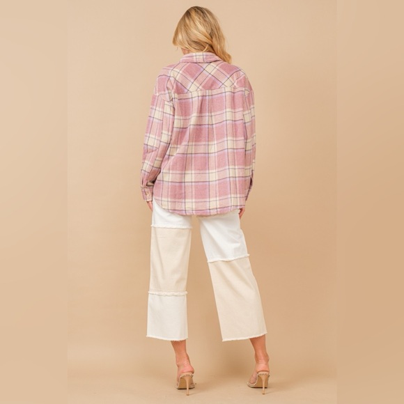 Wide Leg Color Block Patchwork Raw Edge Jeans - Picture 6 of 7